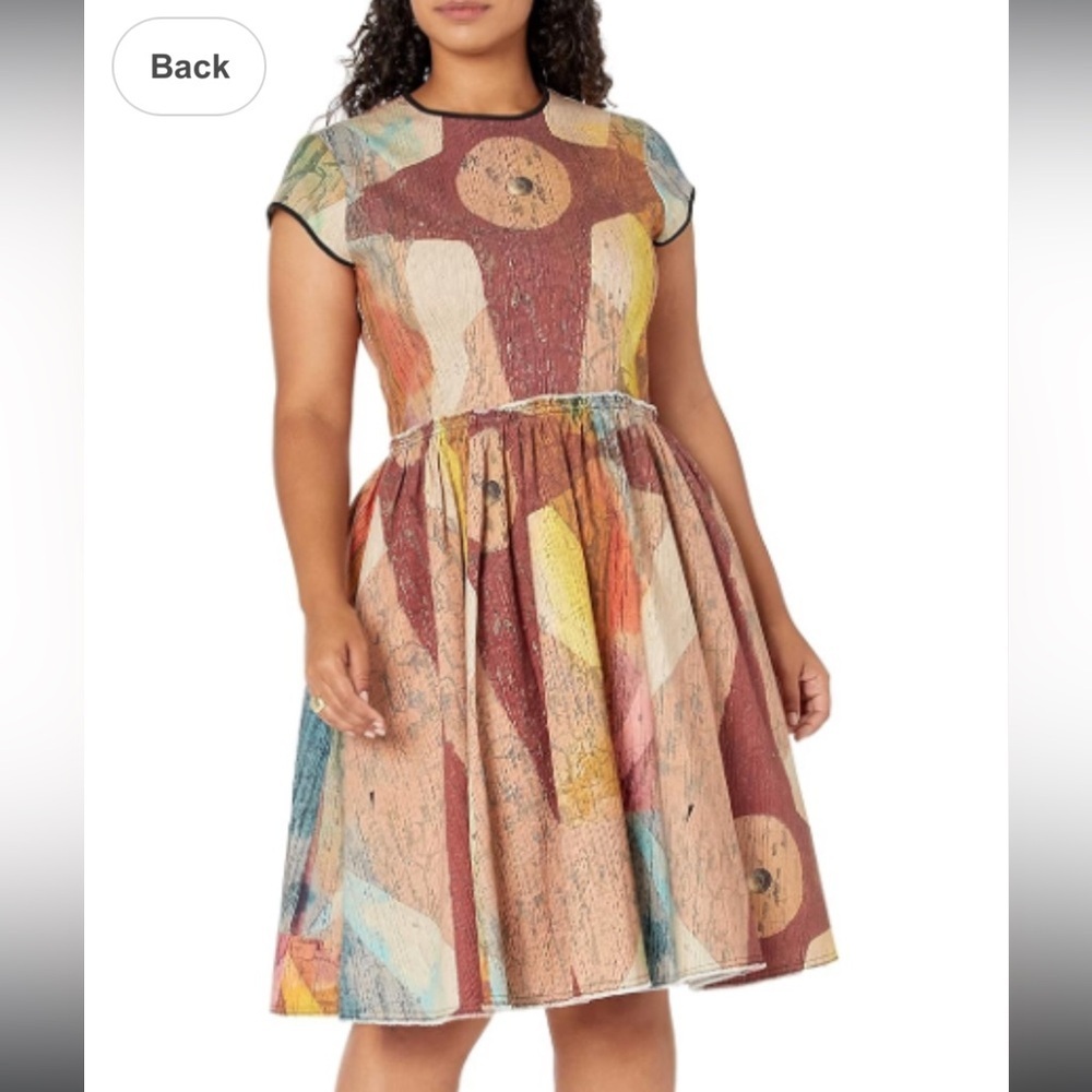 Making The Cut Carnival Painting Dress Winning Look Gary's Brown Tan Small - Picture 9 of 10